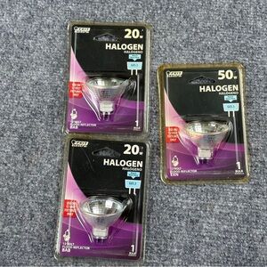Lot Of 3 Feit Electric Halogen Bulbs 12V Flood Reflector GU5.3 20W BAB 50W‎ EXN